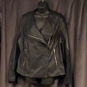 BLANK NYC Collarless Faux Leather Moto Jacket